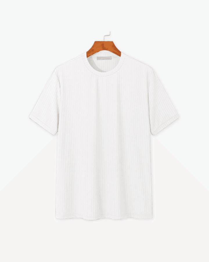 Nico | T-Shirt mit Rundhalsausschnitt und Rippstrick