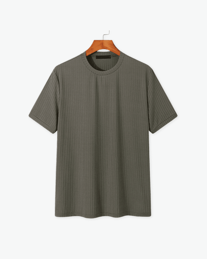 Nico | T-Shirt mit Rundhalsausschnitt und Rippstrick