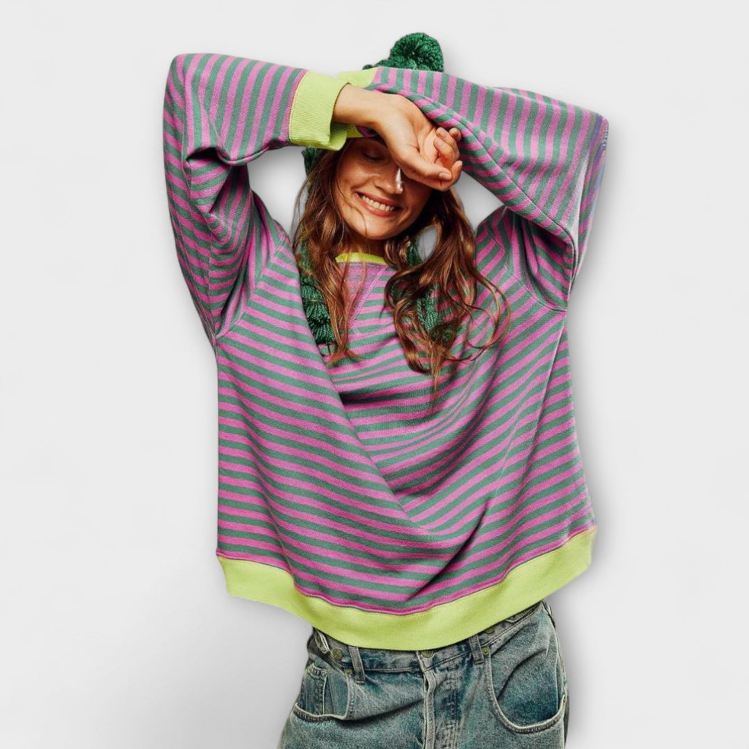 Mary - Gestreifter Oversize-Pullover