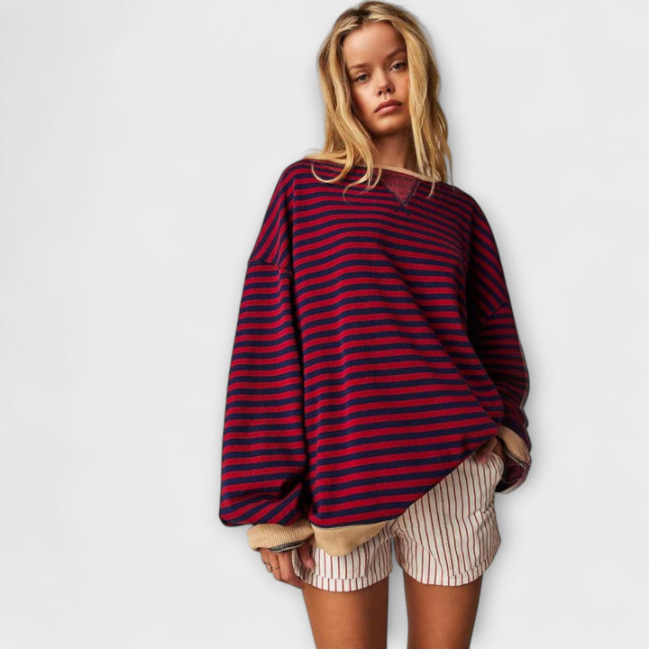 Mary - Gestreifter Oversize-Pullover