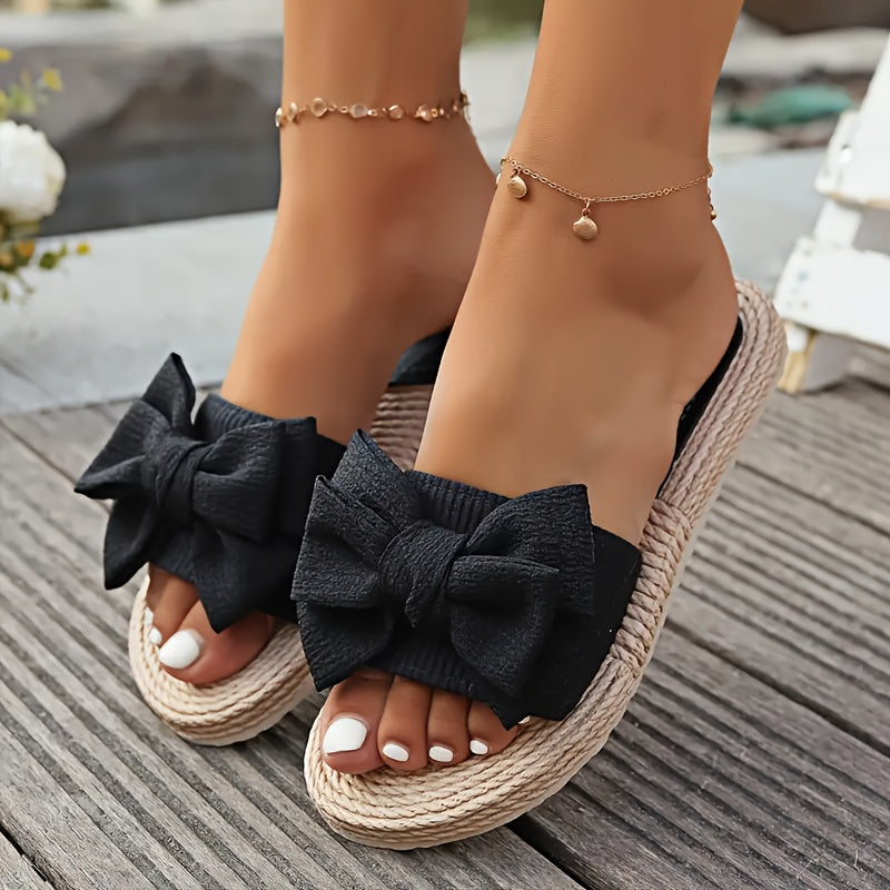 Grace | Naturfaser-Sandalen mit femininer Schleife