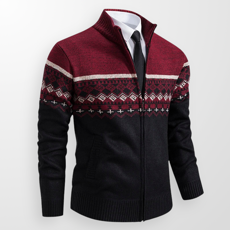 Harrison Fair Isle Zip-Up Cardigan