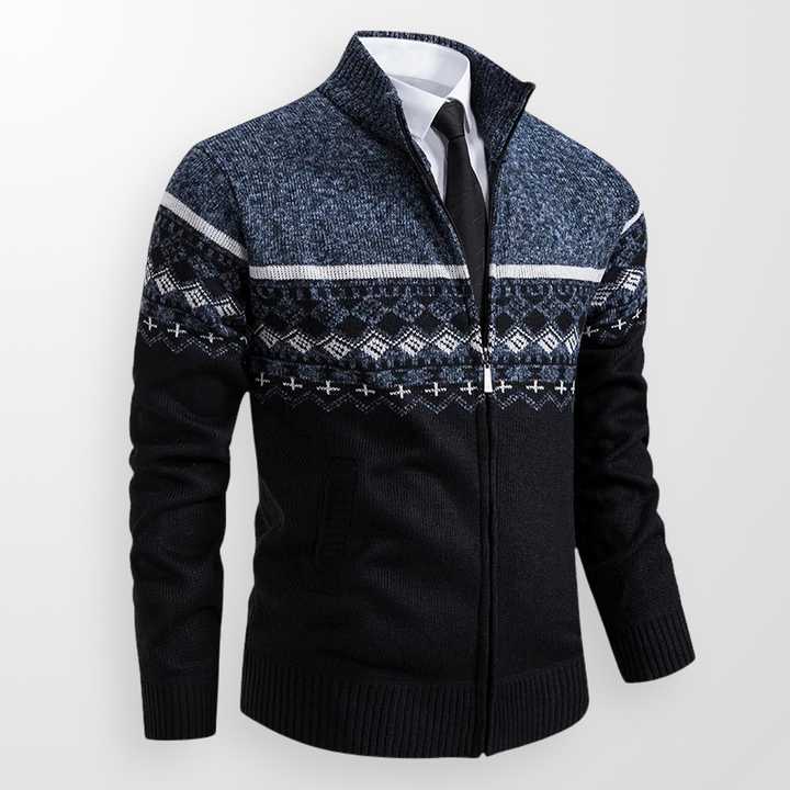 Harrison Fair Isle Zip-Up Cardigan
