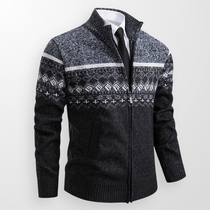 Harrison Fair Isle Zip-Up Cardigan