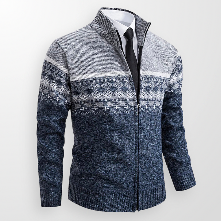Harrison Fair Isle Zip-Up Cardigan