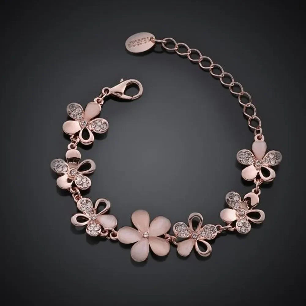 Antique Rose Flower Bracelet | Rose Gold 16k
