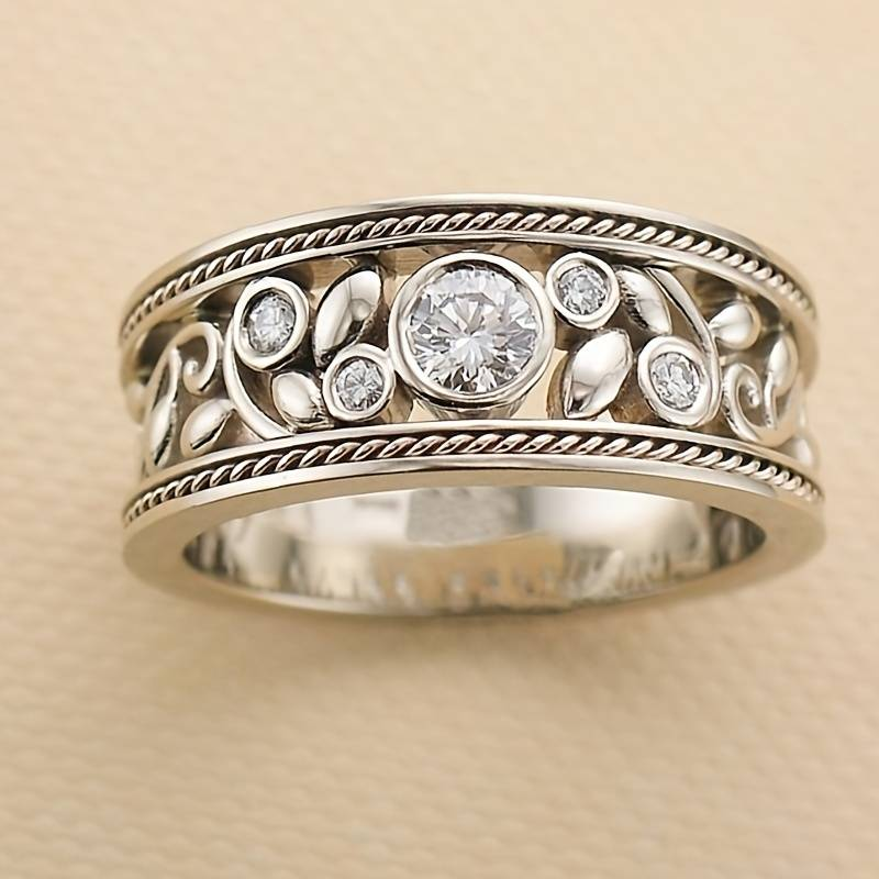 Eleganter Silberring mit Zirkonia