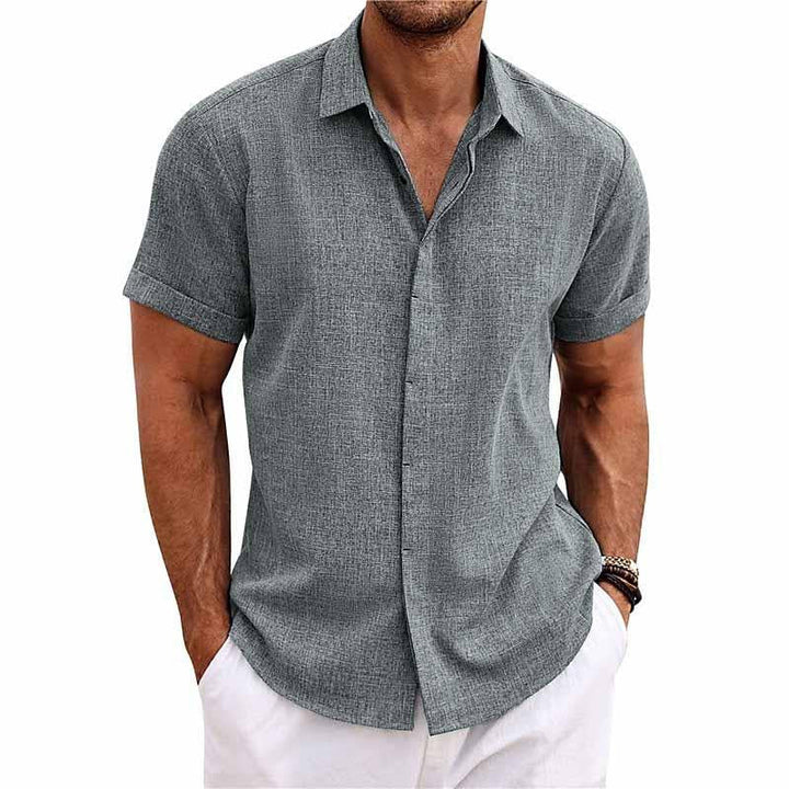 Herren Sommer-Leinenhemd mit Kurzarm