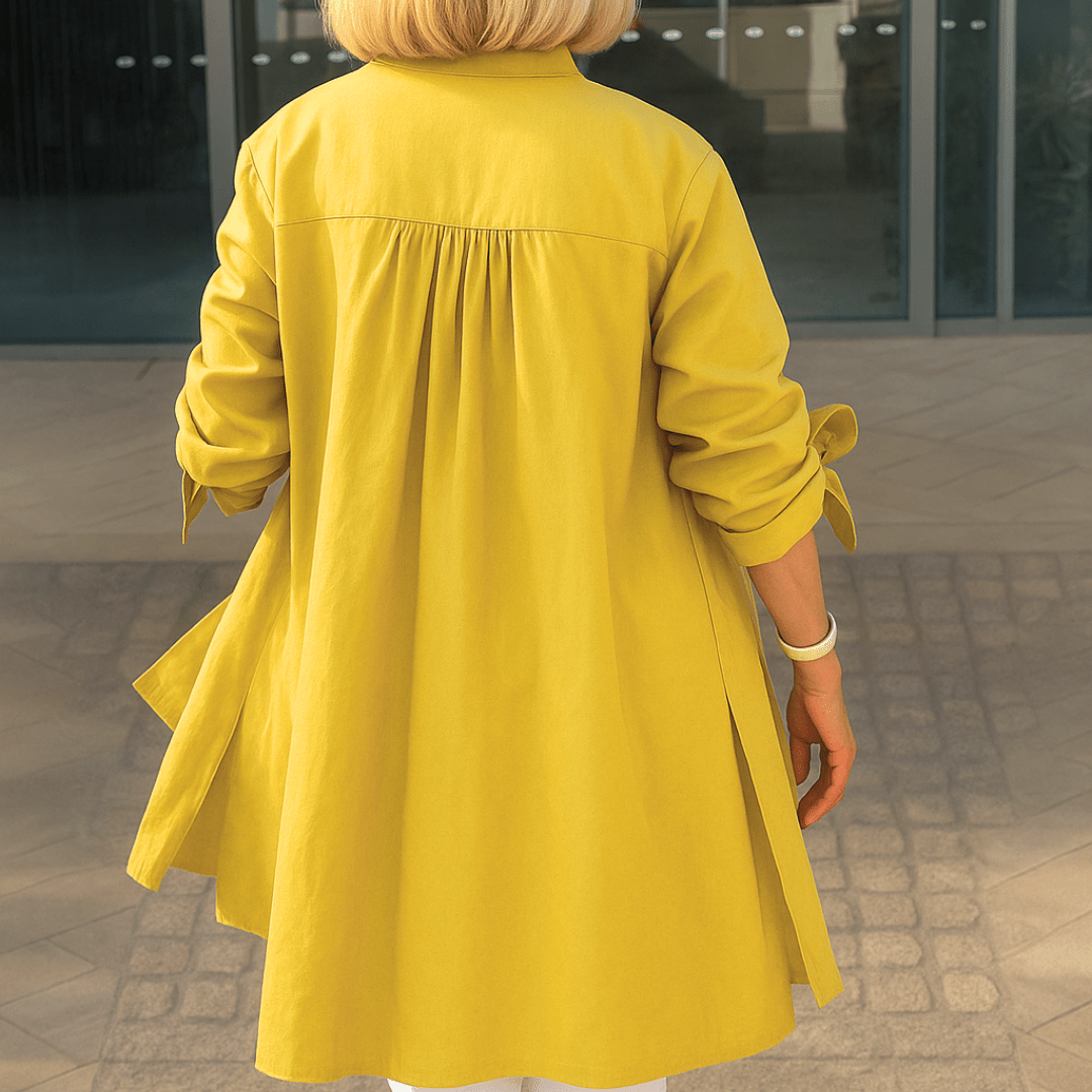 Laura | Unifarbene Bluse mit Schleifenärmeln