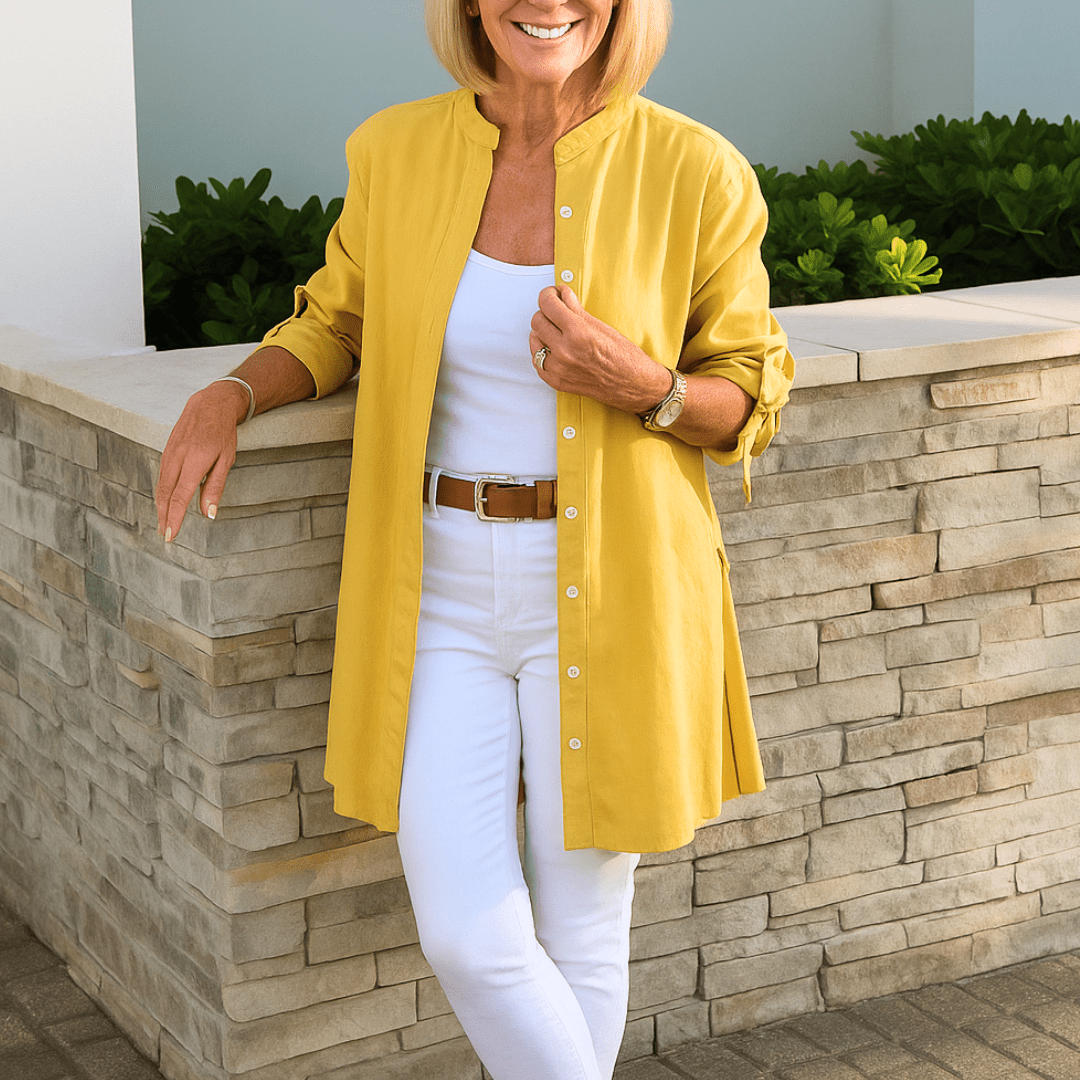 Laura | Unifarbene Bluse mit Schleifenärmeln