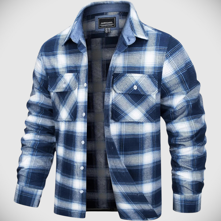 Northwoods Plaid Flannel Button-Up Shirt Jacket