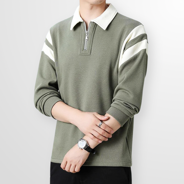 Weston Cotton Quarter-Zip Polo Sweater