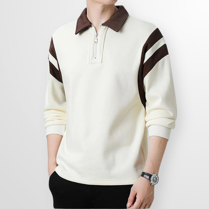Weston Cotton Quarter-Zip Polo Sweater