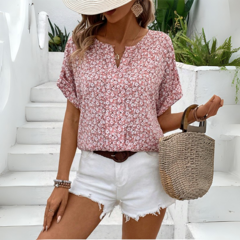 Lena | Vintage-Bluse mit Blumenmuster