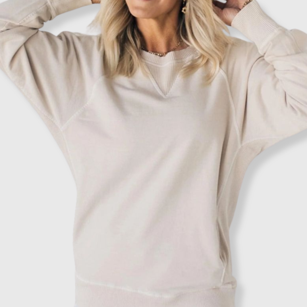 Viola | Gerippter Pullover mit Taschen