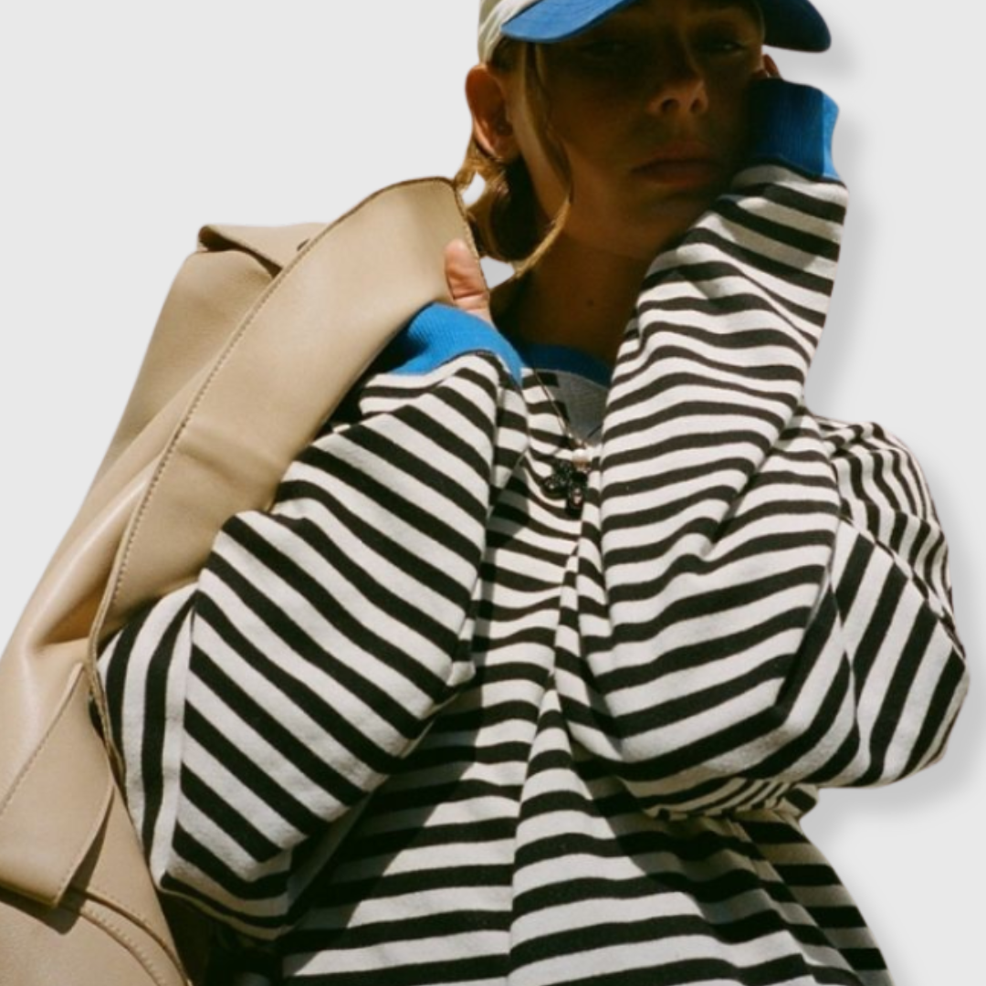 Lucy | Gestreifter Oversize-Pullover