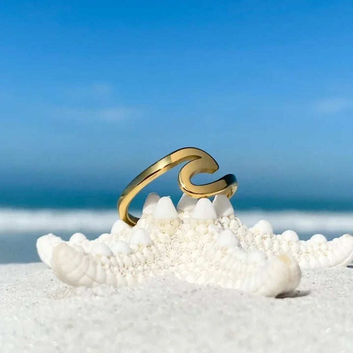 Gold Sea Wave Ring | Gold 14k