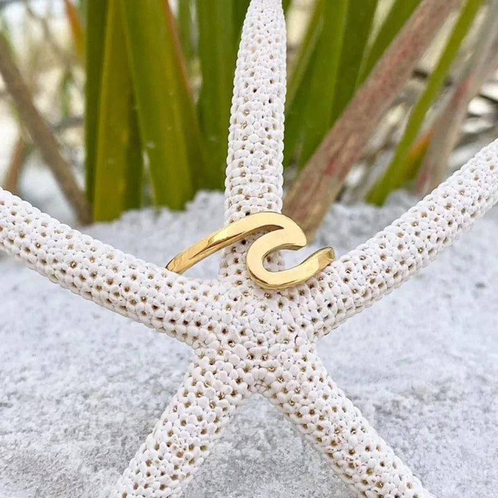 Gold Sea Wave Ring | Gold 14k