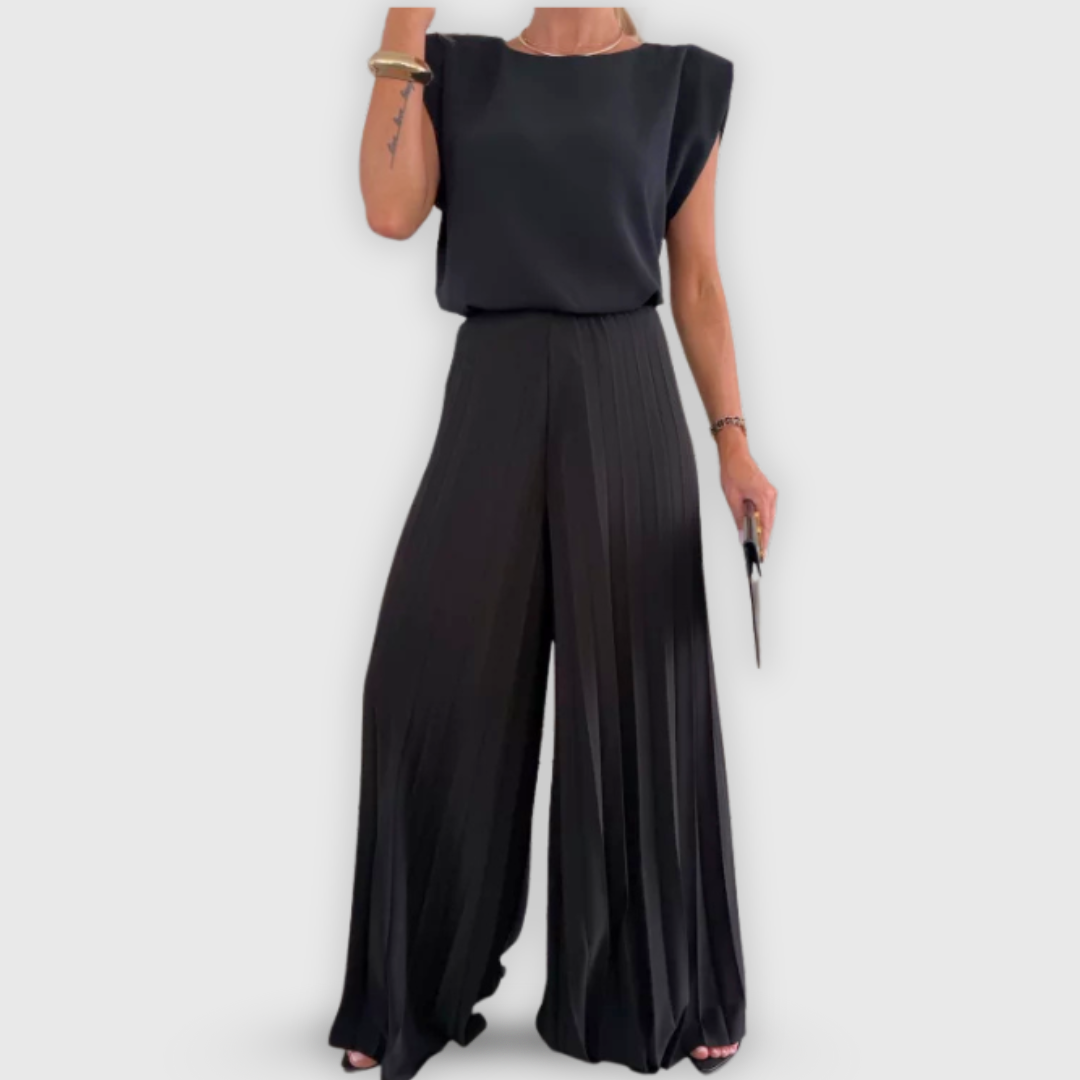 Wanda | Plissé-Jumpsuit mit Premium-Finish