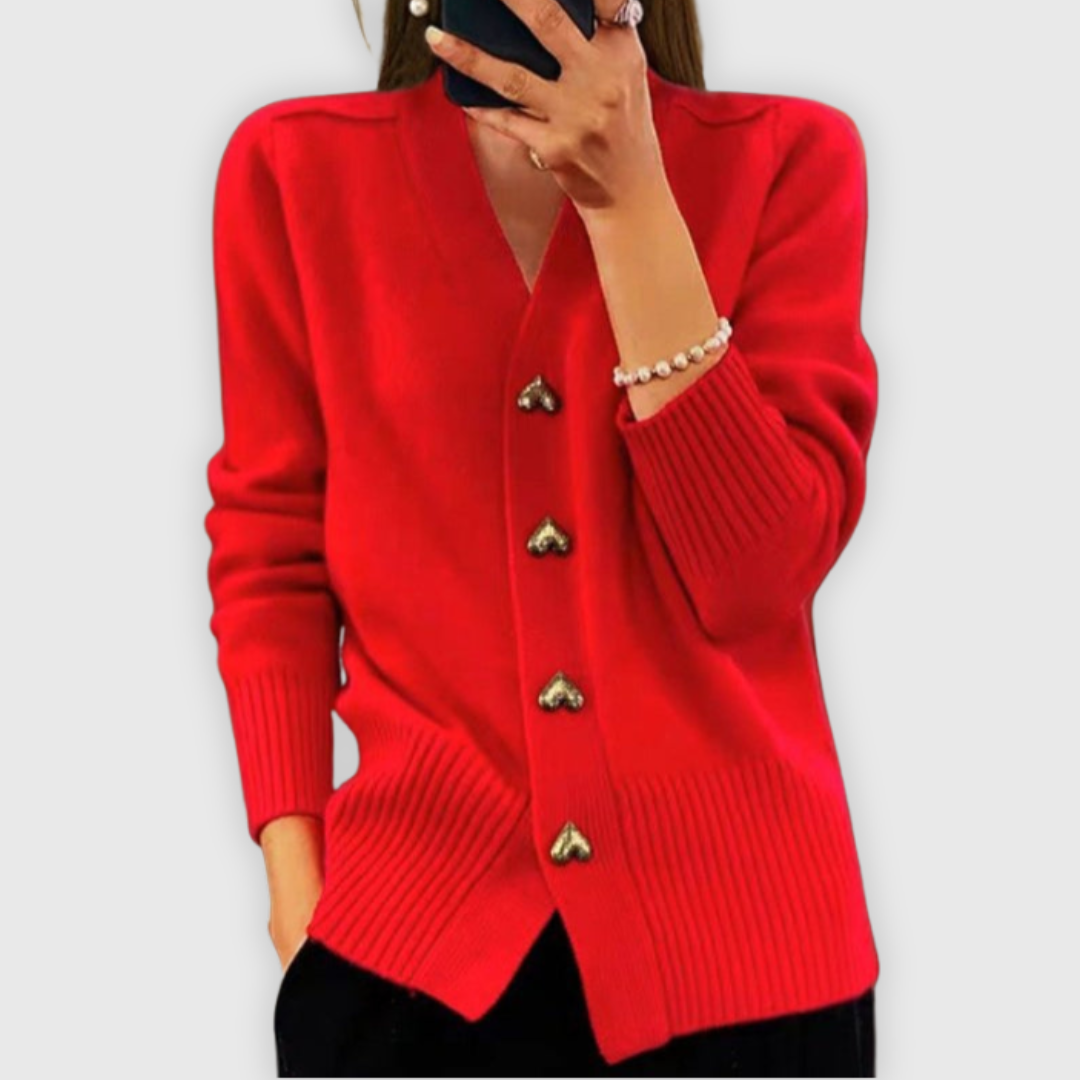 Giada | Elegante Strickjacke mit Herzknöpfen