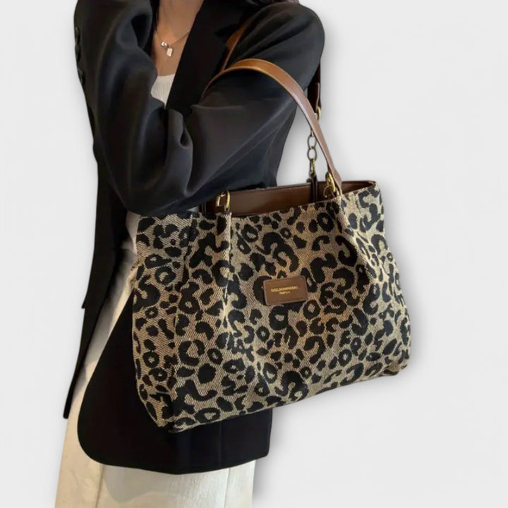 Léora. - Leopard Canvas Tote
