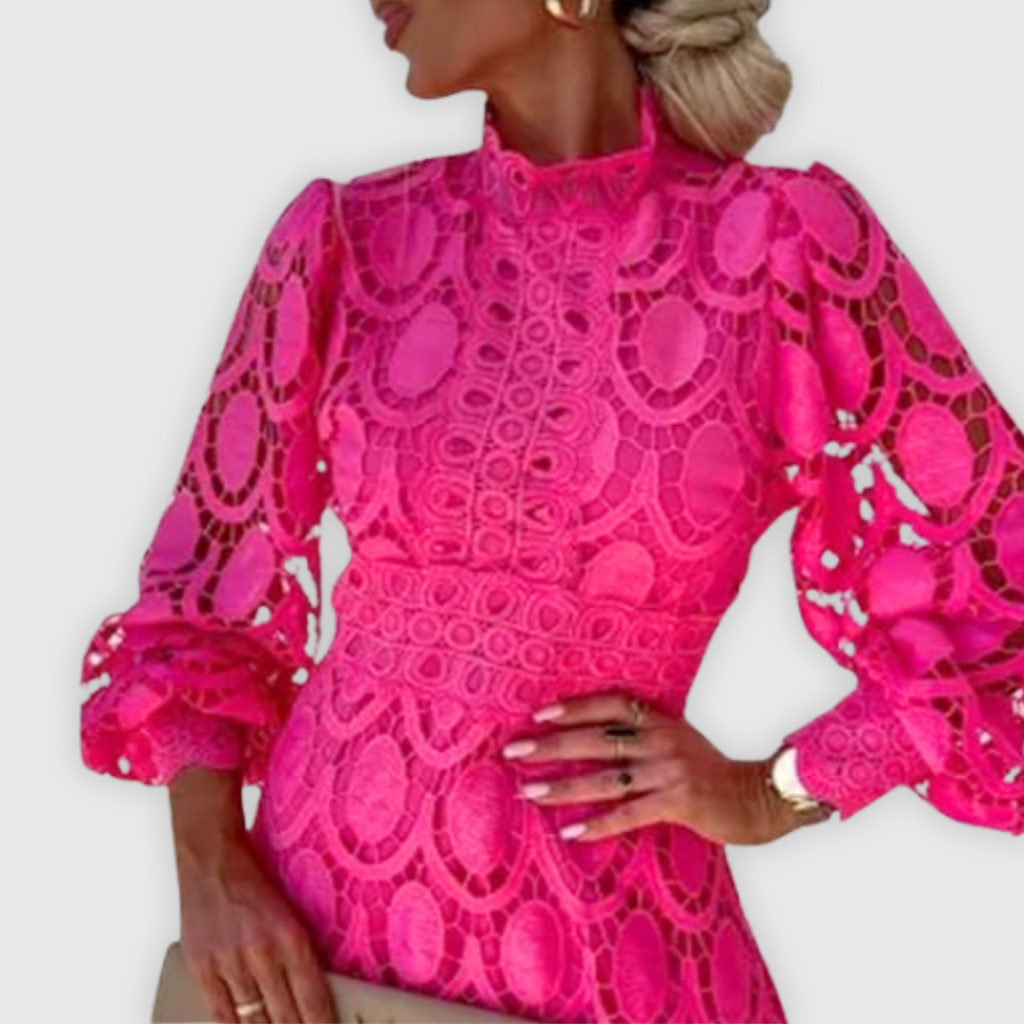 Elena | Elegantes Midi-Kleid mit Spitzendetails