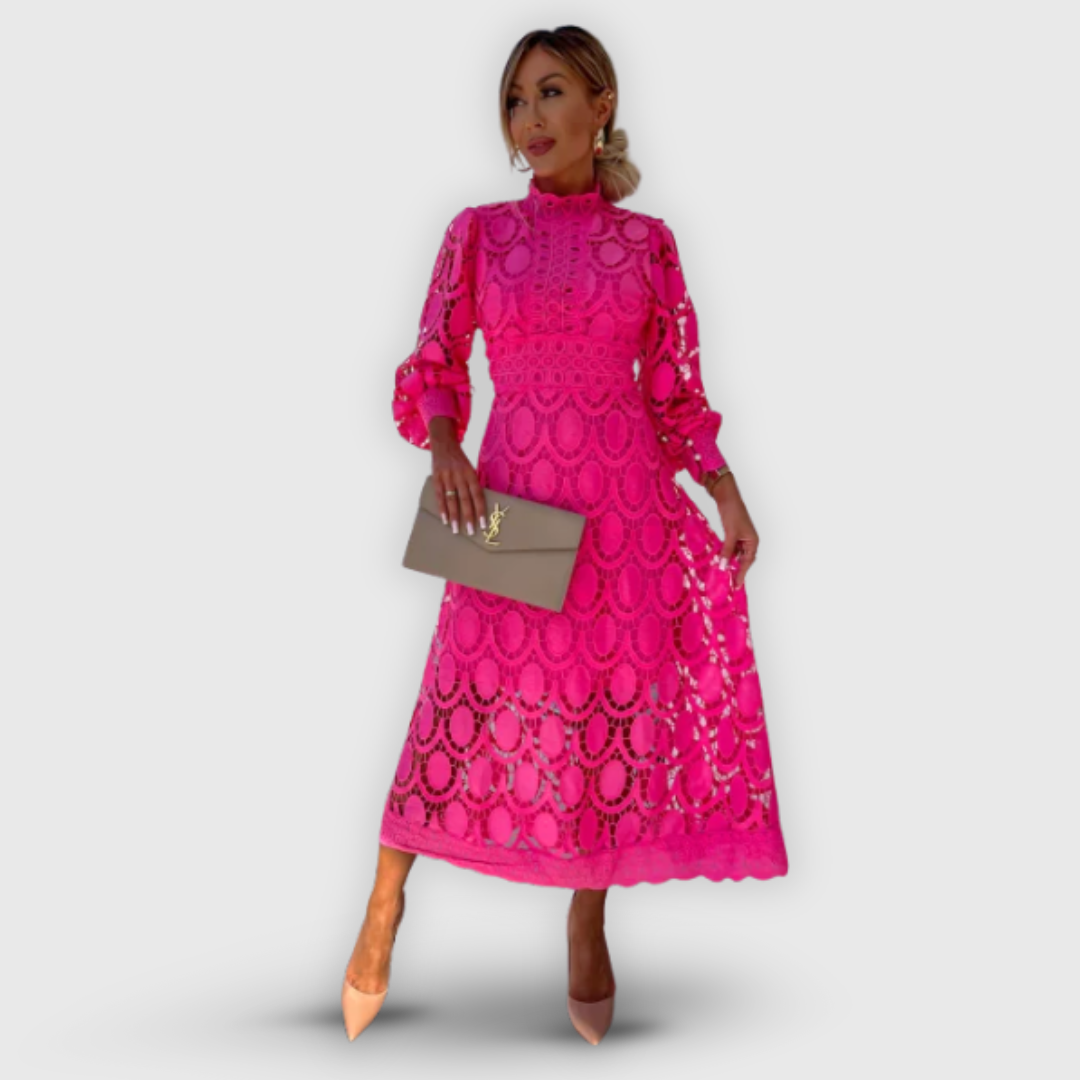 Elena | Elegantes Midi-Kleid mit Spitzendetails