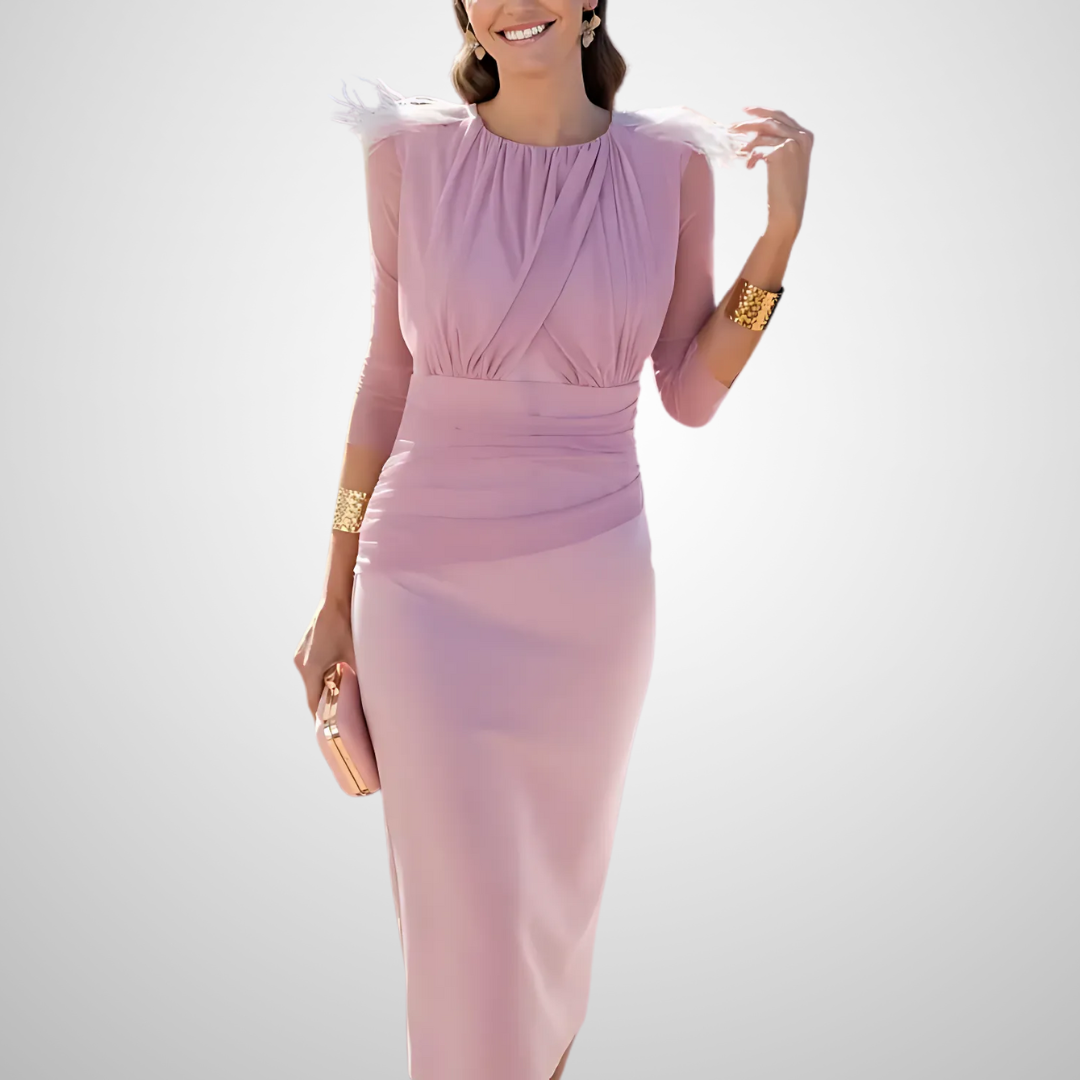 Emma | Midi-Kleid mit hochwertigem Drapé