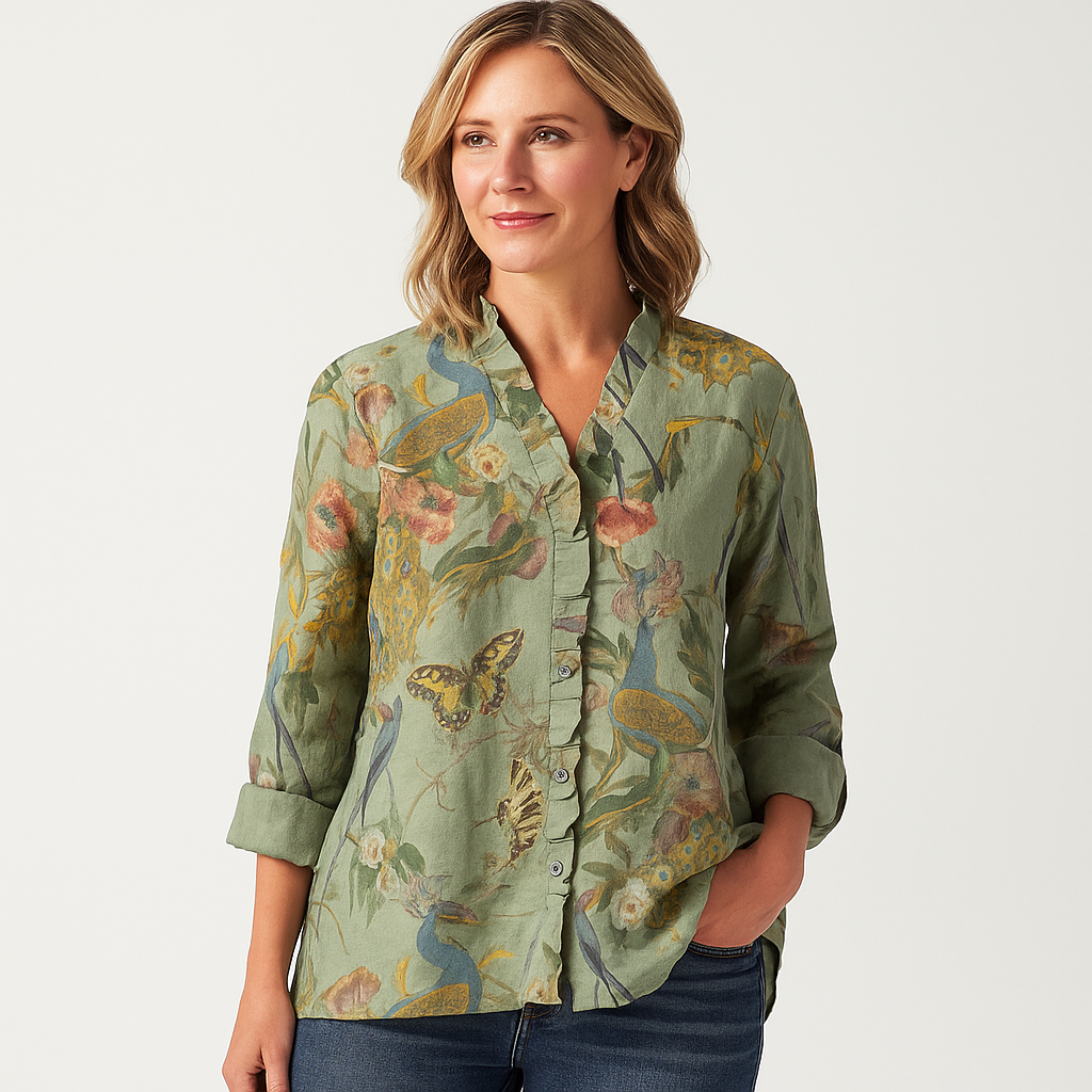 Scarletta | Elegante Bluse aus Leinen-Mix