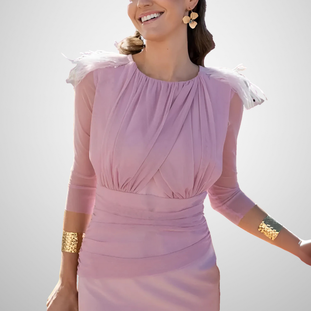 Emma | Midi-Kleid mit hochwertigem Drapé