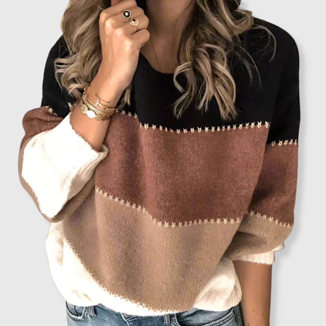 Claudia | Moderner Colorblock-Pullover