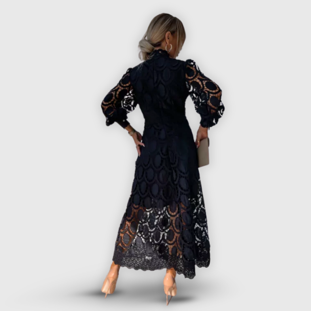 Elena | Elegantes Midi-Kleid mit Spitzendetails