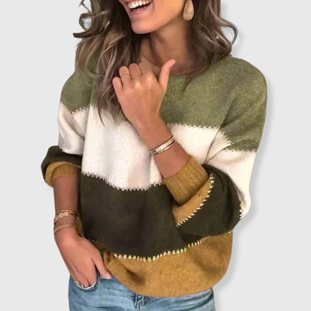 Claudia | Moderner Colorblock-Pullover