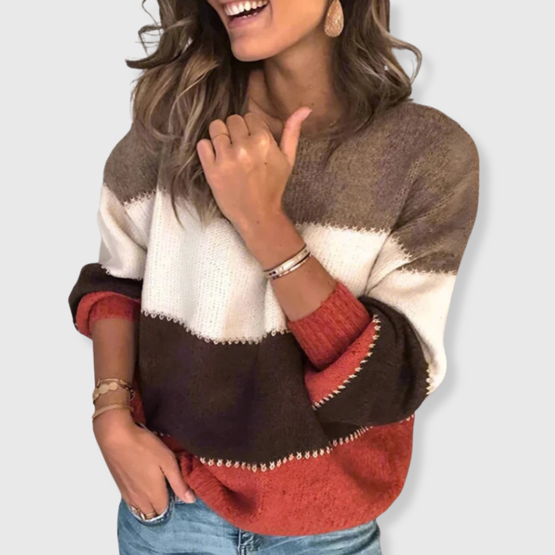 Claudia | Moderner Colorblock-Pullover