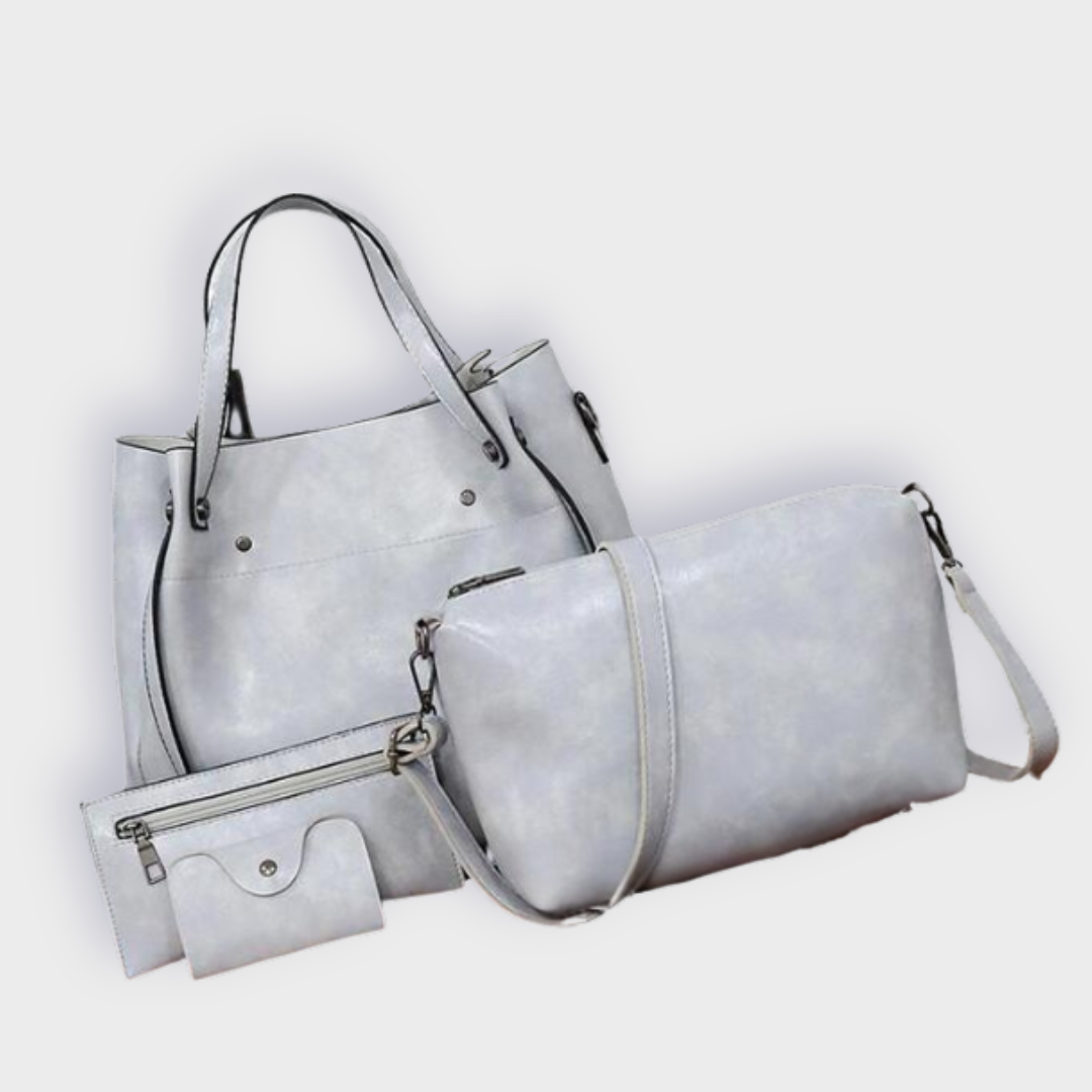 Farica | 4er-Set Vintage-Taschen aus veganem Premiumleder