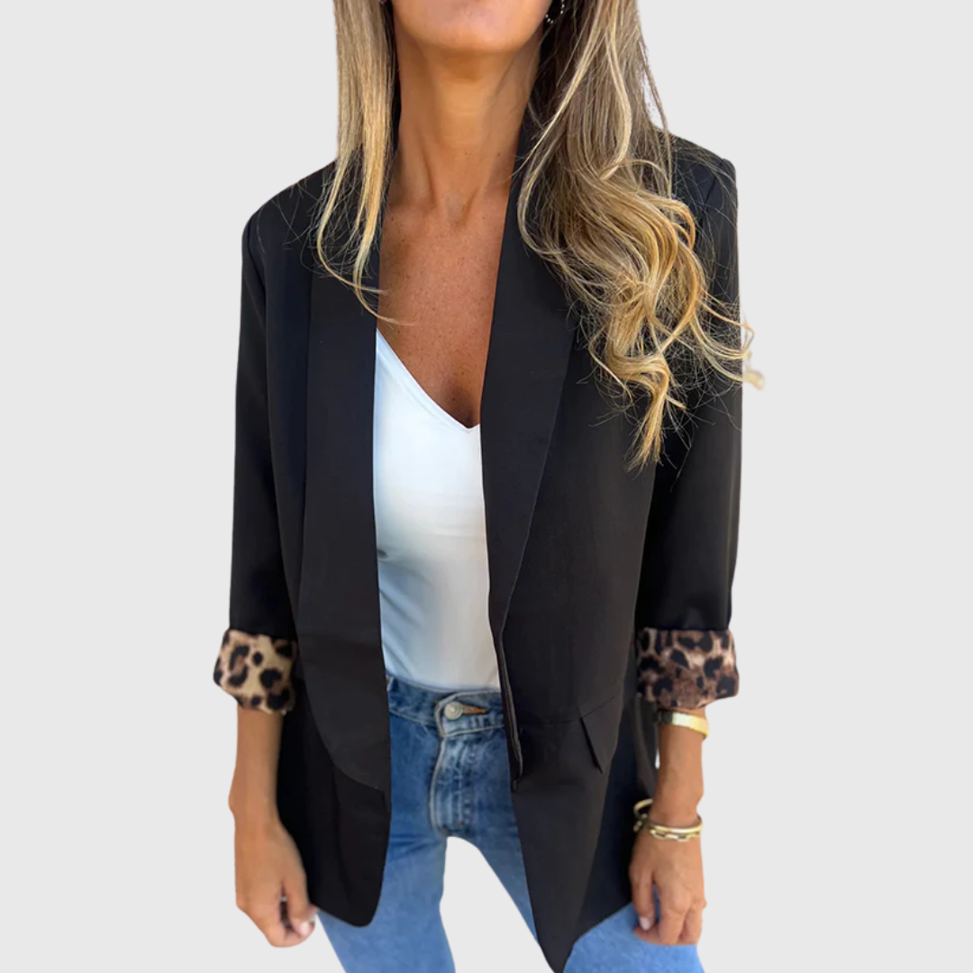 Rozalinda | Eleganter Blazer mit Leopardenfutter