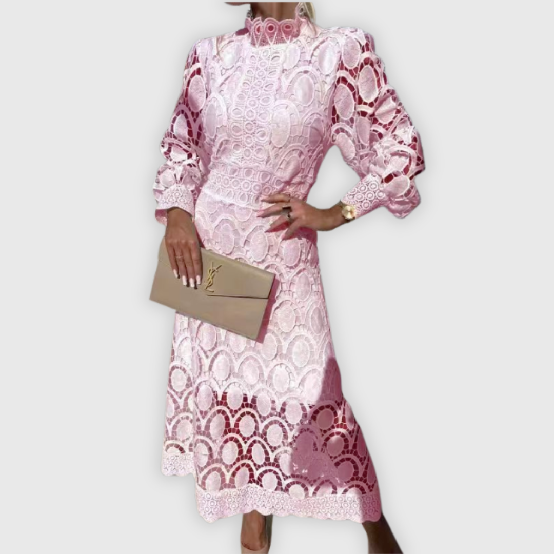 Elena | Elegantes Midi-Kleid mit Spitzendetails