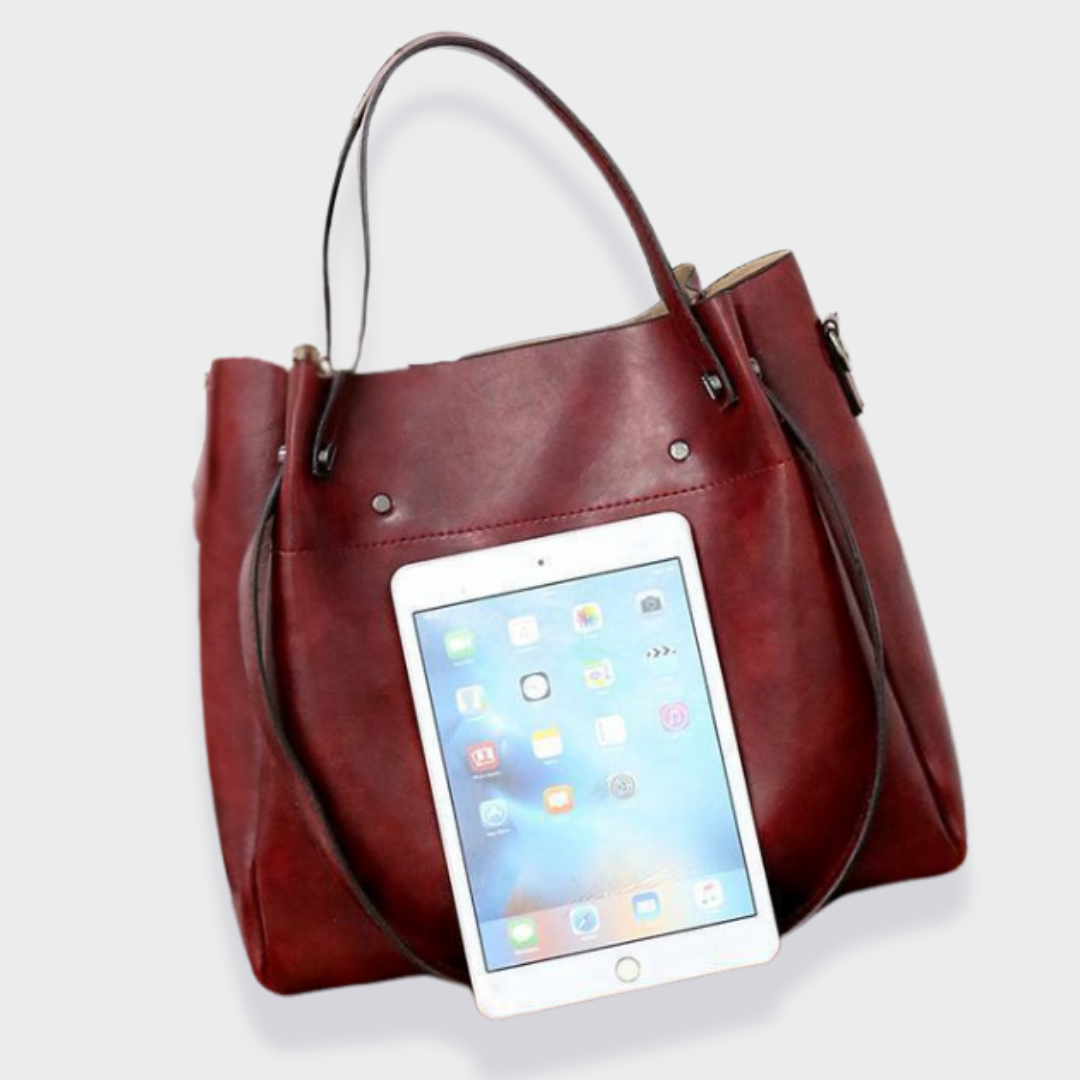 Farica | 4er-Set Vintage-Taschen aus veganem Premiumleder