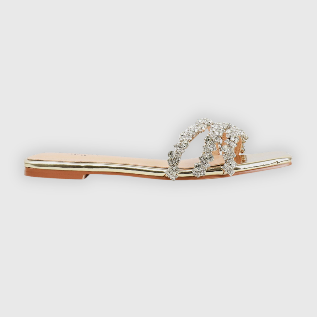 Capri | Strass Sandalen mit Spiegeleffekt