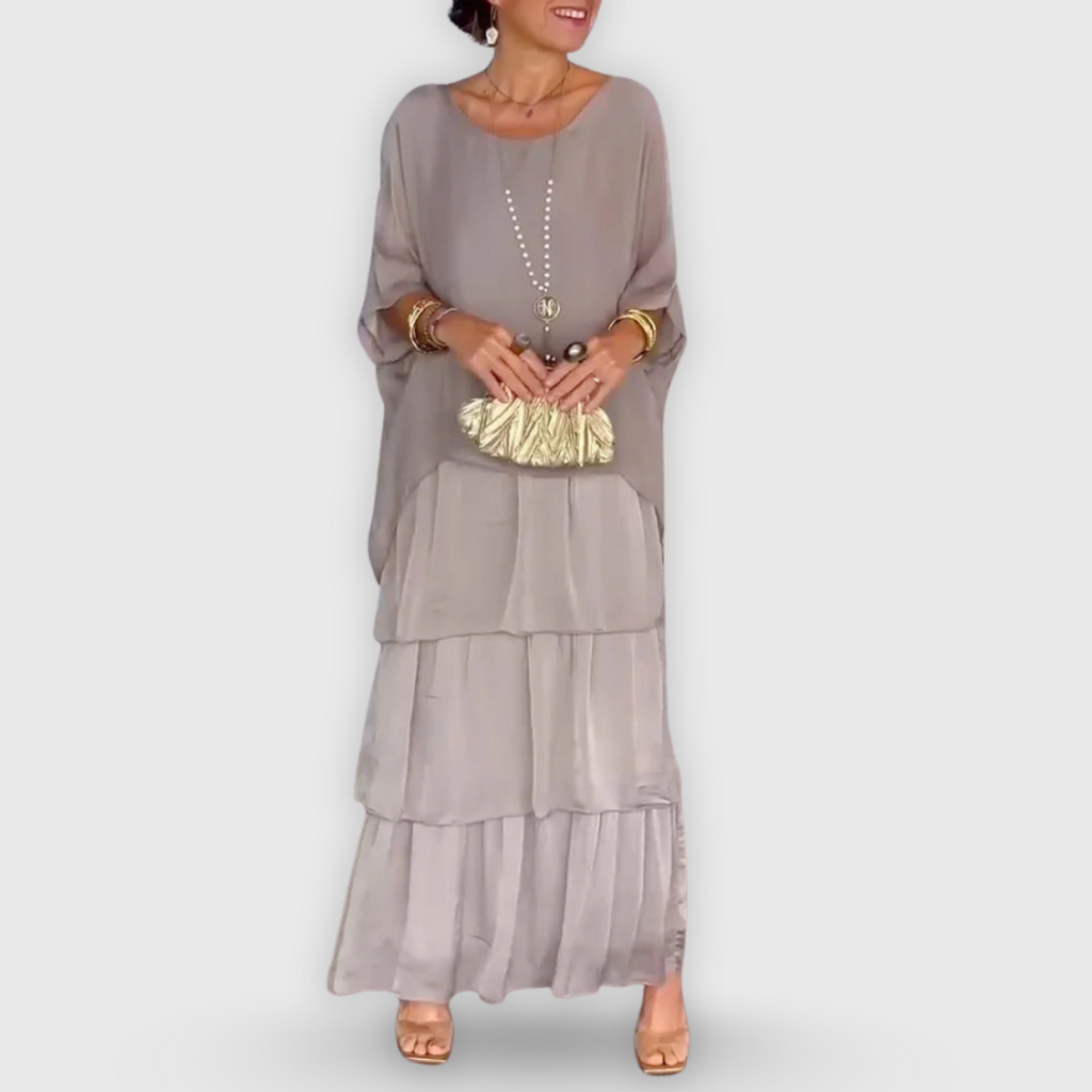 Nora | Elegantes Chiffon Boho Freizeitkleid