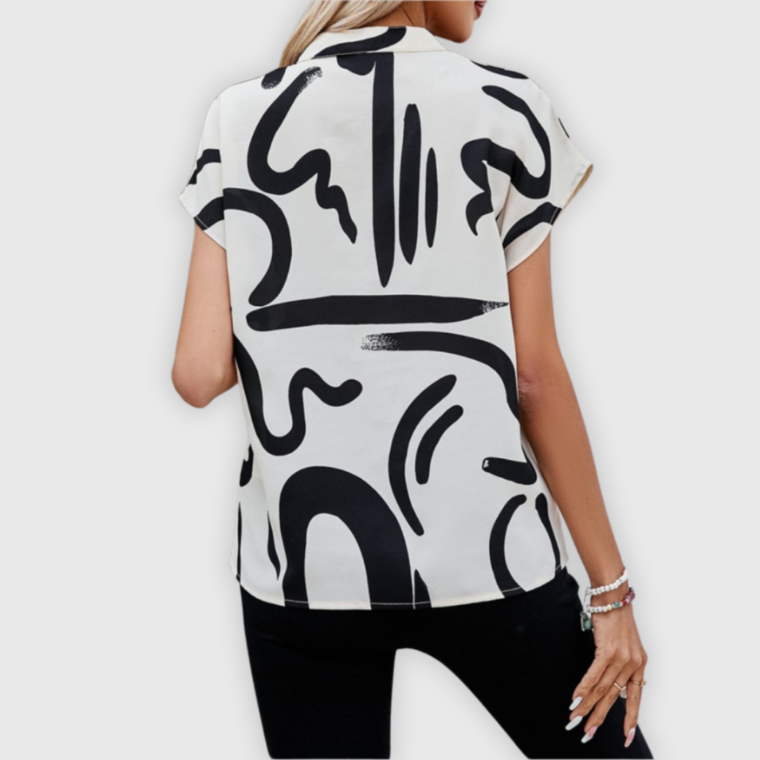 Morena | Premium-Bluse Mit Künstlerischem Flair