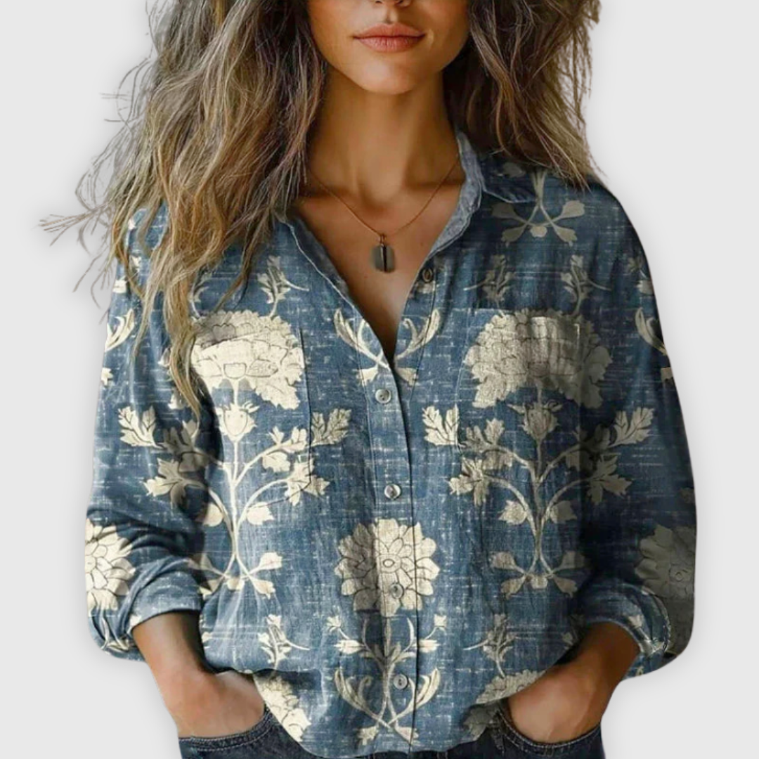 Nadia | Premium Handgefertigte Vintage-Bluse