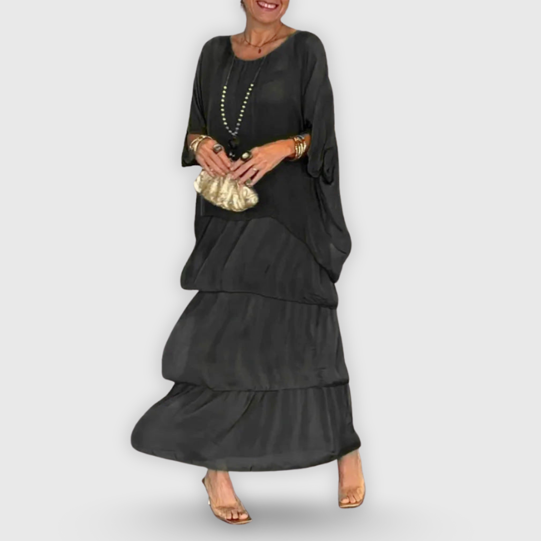 Nora | Elegantes Chiffon Boho Freizeitkleid