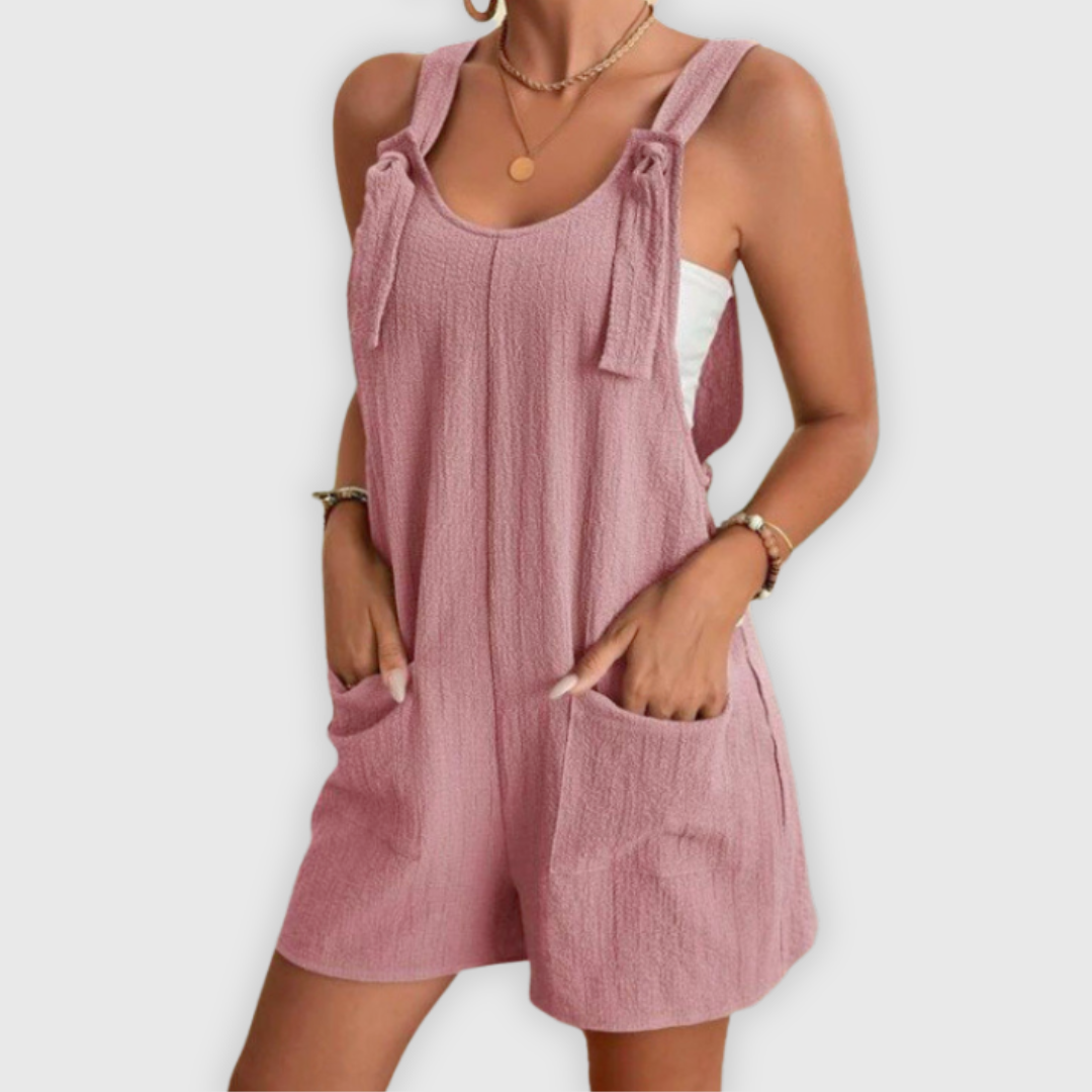 Dana | Sommer-Jumpsuit handgefertigt mit Schleifen-Trägern