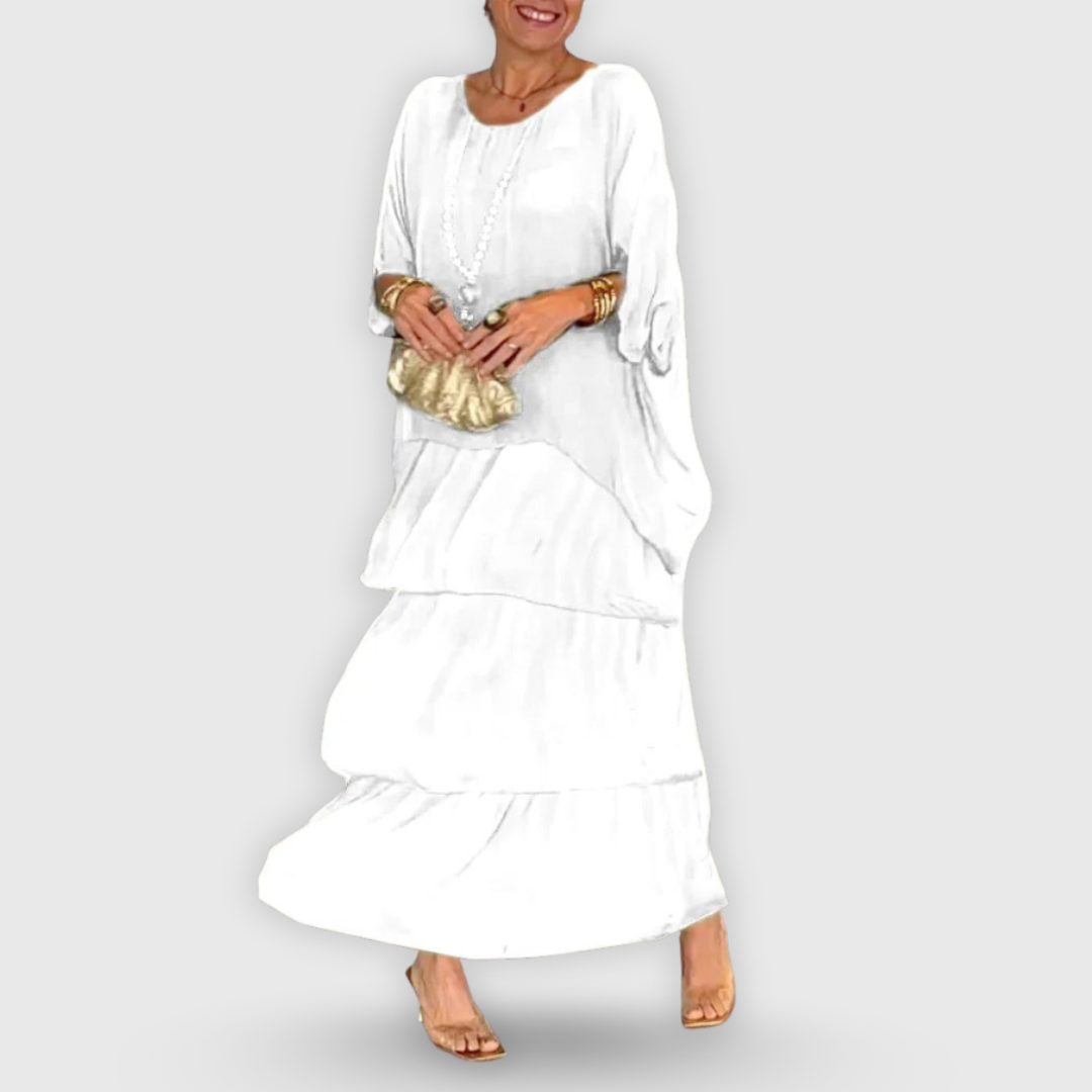 Nora | Elegantes Chiffon Boho Freizeitkleid