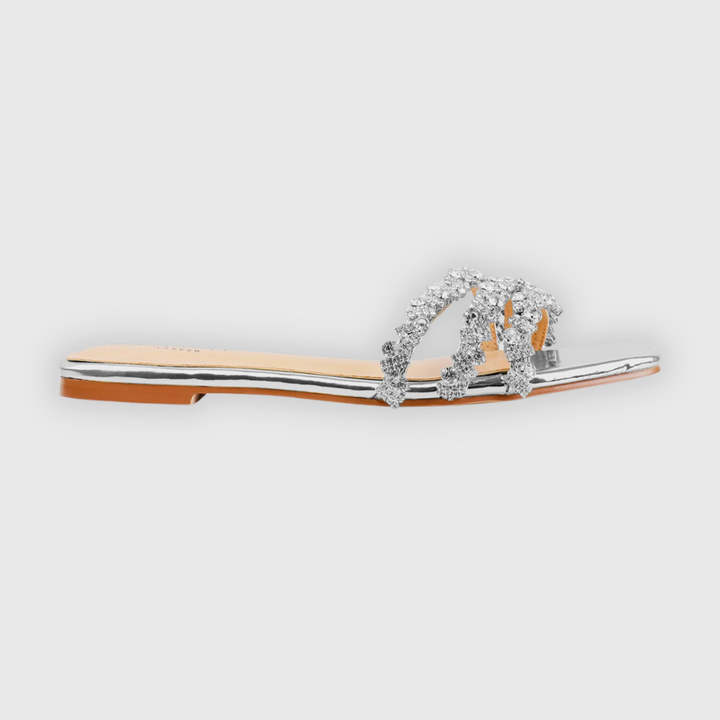 Capri | Strass Sandalen mit Spiegeleffekt