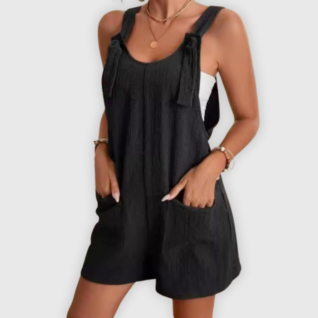 Dana | Sommer-Jumpsuit handgefertigt mit Schleifen-Trägern