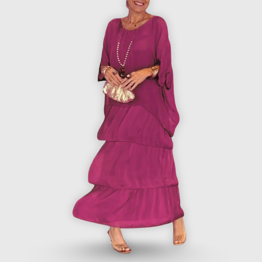 Nora | Elegantes Chiffon Boho Freizeitkleid