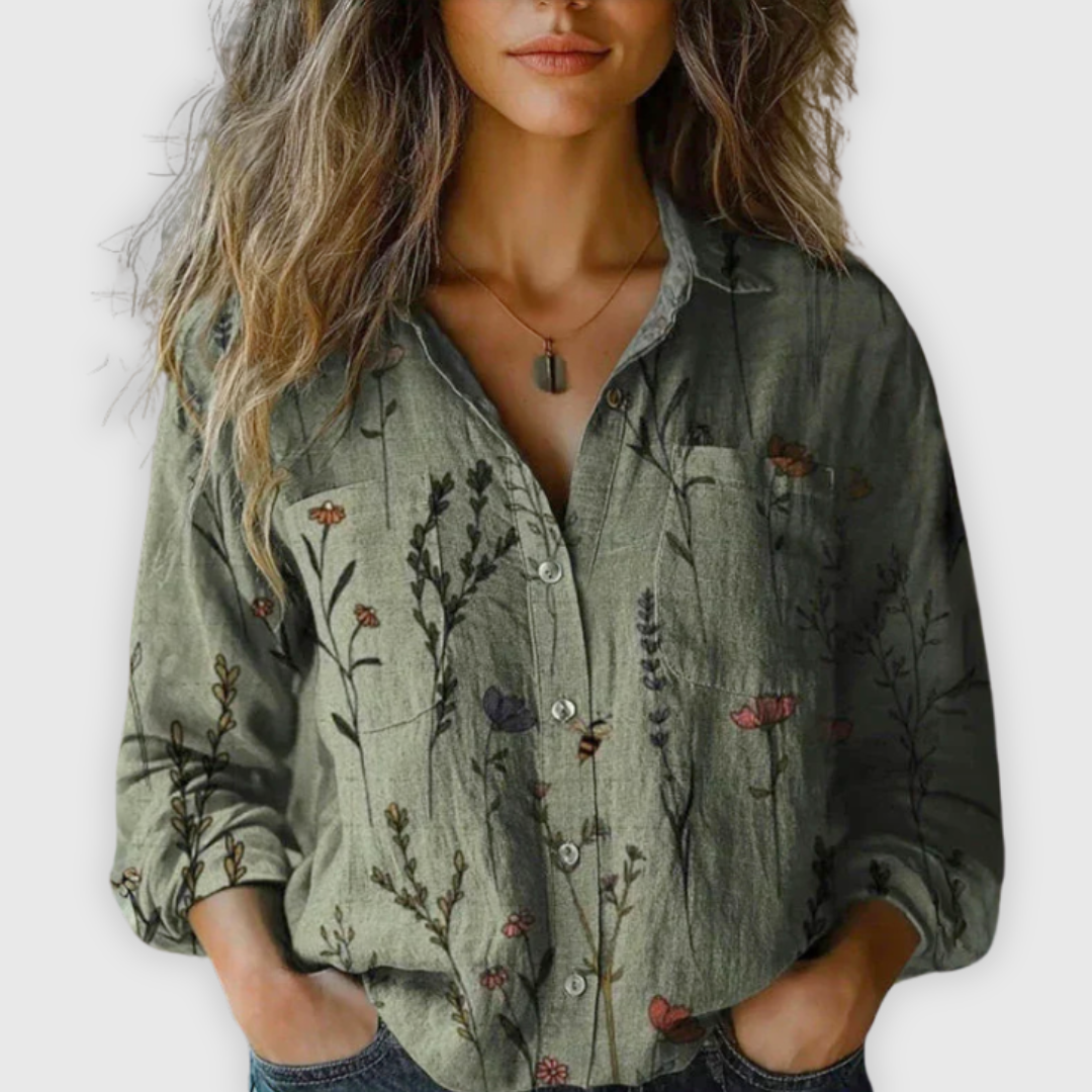 Nadia | Premium Handgefertigte Vintage-Bluse