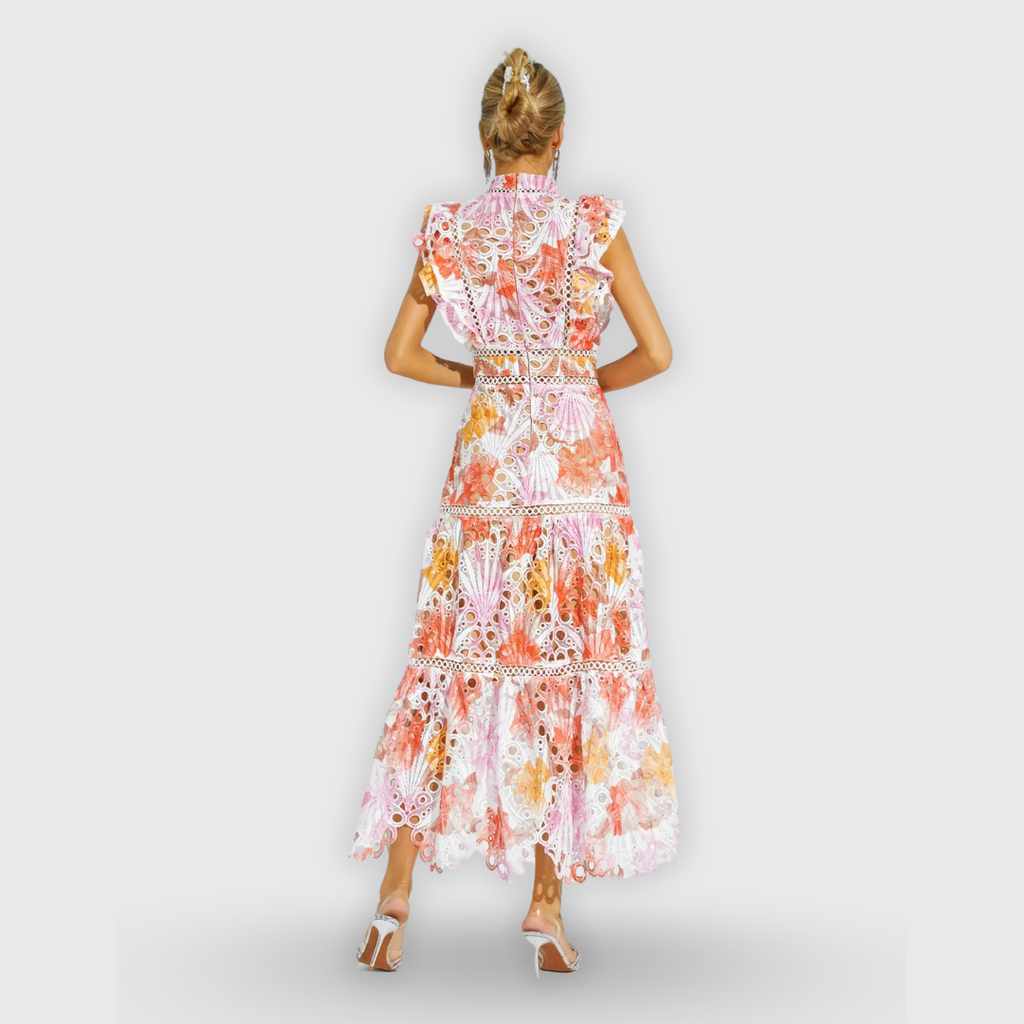 Paola | Ärmelloses Midikleid mit Spitzendetails